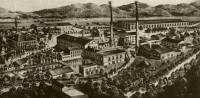 88. Usine de papeterie à P�terfa au d�but du siècle. Vue plongeante
