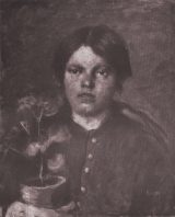 Koszta J�zsef: Le�ny musk�tlival - 1920-as �vek Fekete-feh�r repr. (Nagy�that� k�p)